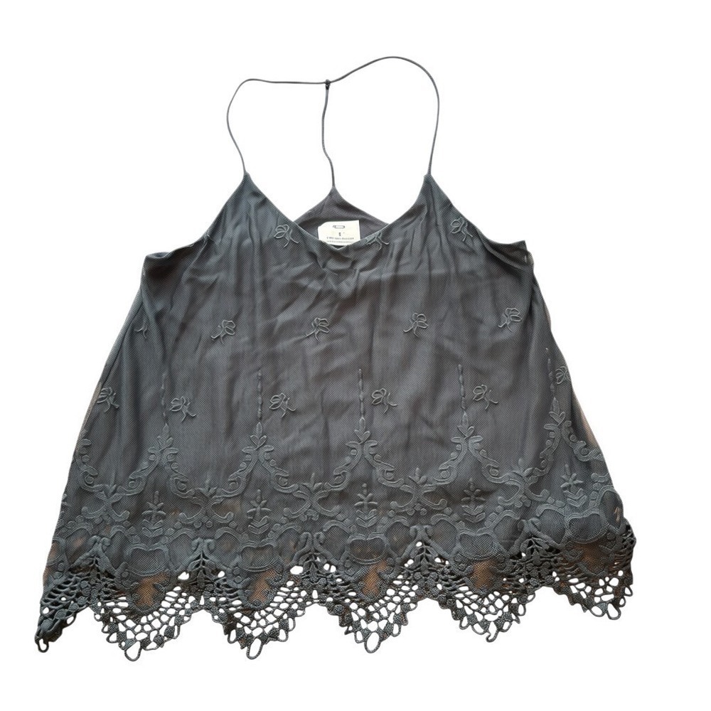 Whimsigoth Coquette Pins Needles Urban Outfitters Black Embroidered Cami Lace S